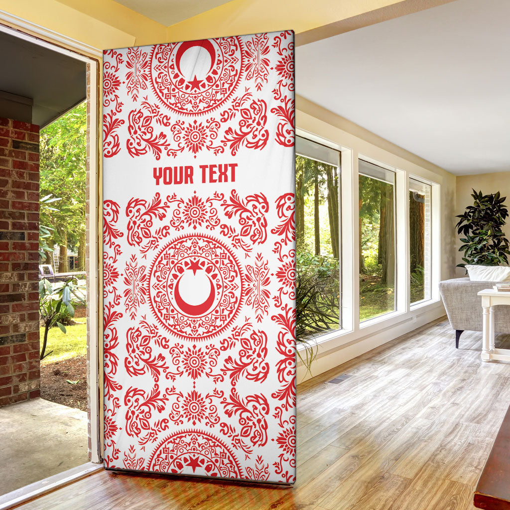 Custom World Football 2026 Turkey Door Cover Crescent Stars Ottoman Baroque Red Version