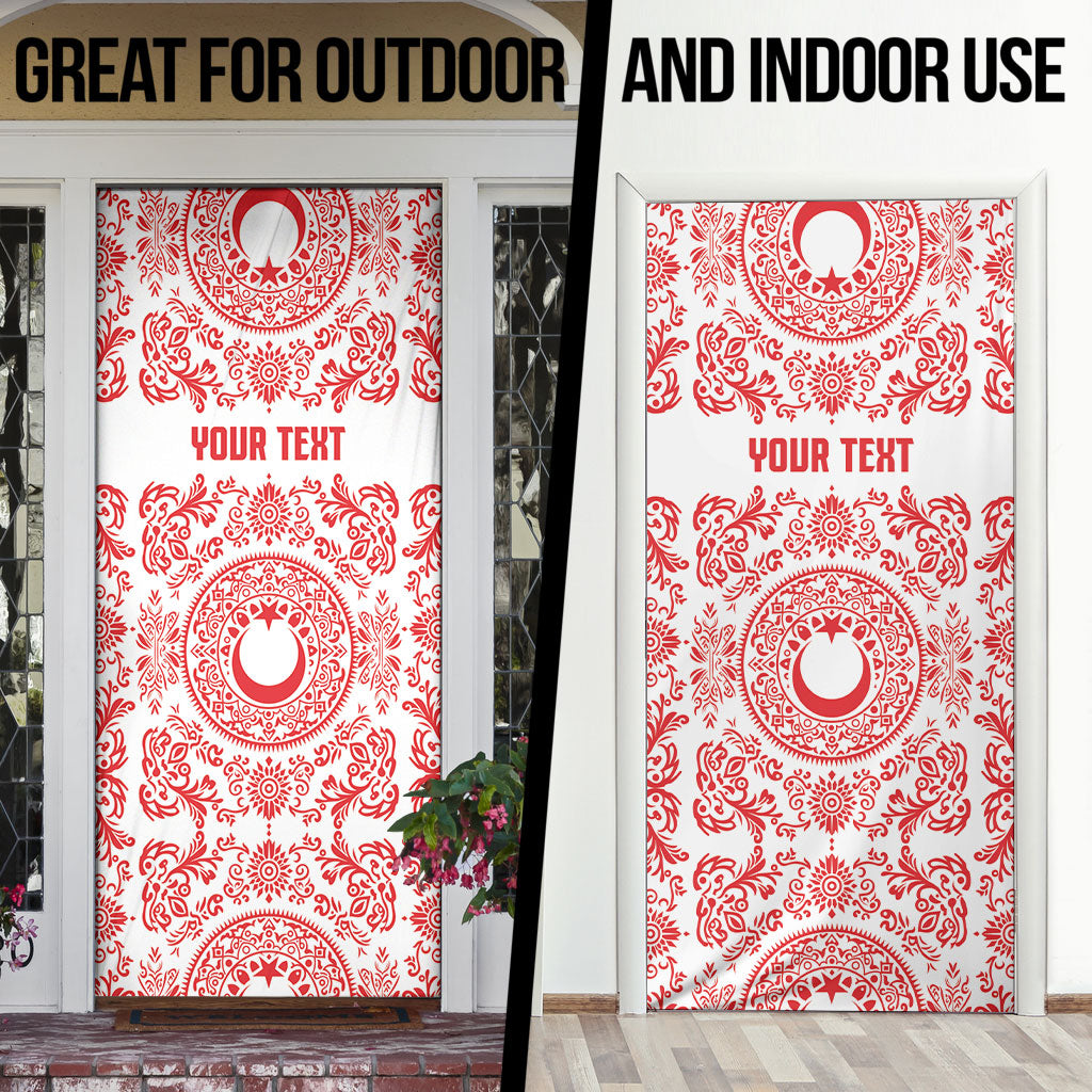 Custom World Football 2026 Turkey Door Cover Crescent Stars Ottoman Baroque Red Version