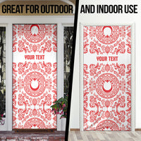 Custom World Football 2026 Turkey Door Cover Crescent Stars Ottoman Baroque Red Version
