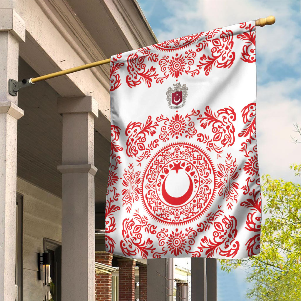 World Football 2026 Turkey Garden Flag Crescent Stars Ottoman Baroque Red Version
