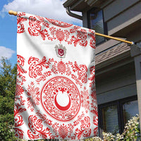 World Football 2026 Turkey Garden Flag Crescent Stars Ottoman Baroque Red Version