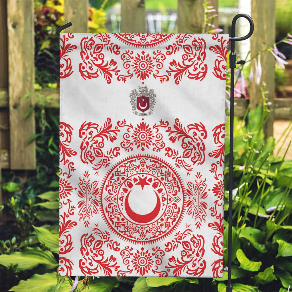World Football 2026 Turkey Garden Flag Crescent Stars Ottoman Baroque Red Version