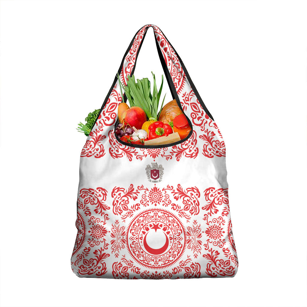 World Football 2026 Turkey Grocery Bag Crescent Stars Ottoman Baroque Red Version