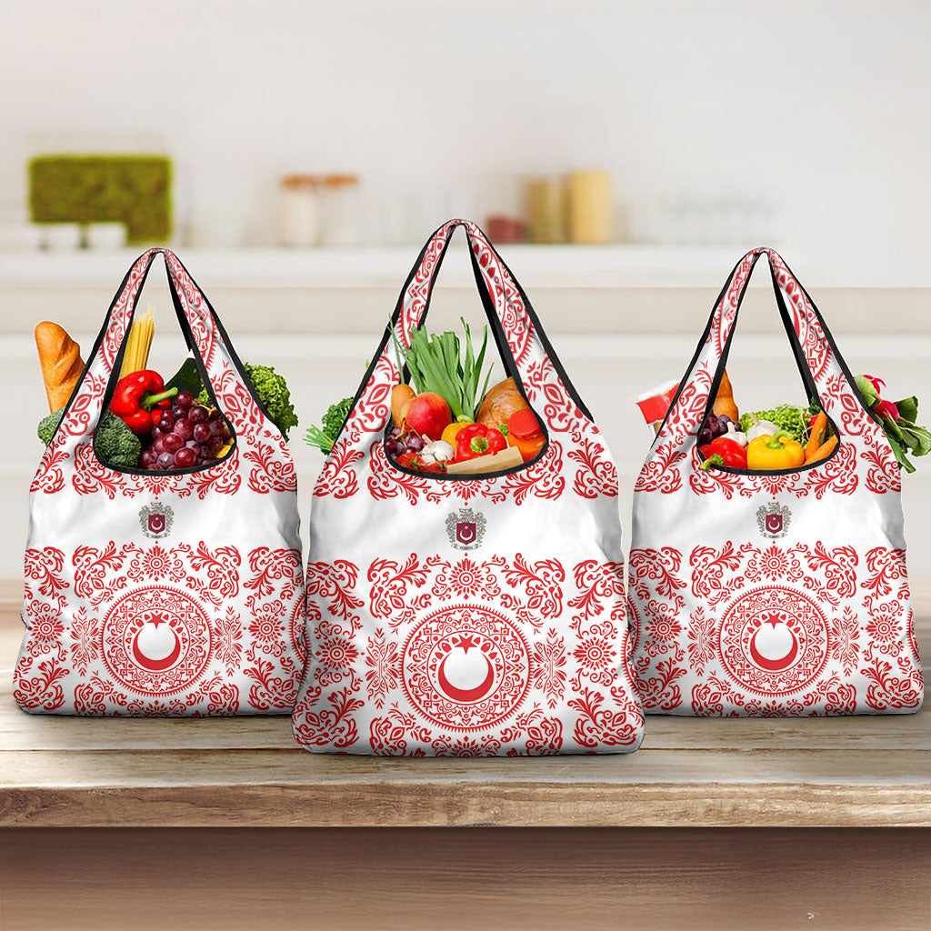 World Football 2026 Turkey Grocery Bag Crescent Stars Ottoman Baroque Red Version