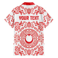 Custom World Football 2026 Turkey Hawaiian Shirt Crescent Stars Ottoman Baroque Red Version