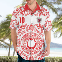 Custom World Football 2026 Turkey Hawaiian Shirt Crescent Stars Ottoman Baroque Red Version