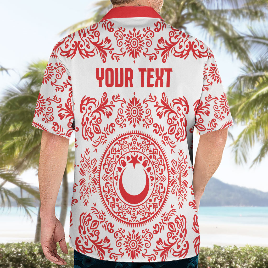 Custom World Football 2026 Turkey Hawaiian Shirt Crescent Stars Ottoman Baroque Red Version