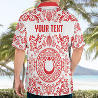 Custom World Football 2026 Turkey Hawaiian Shirt Crescent Stars Ottoman Baroque Red Version