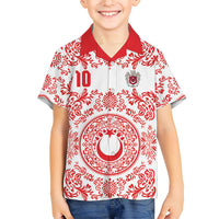 Custom World Football 2026 Turkey Hawaiian Shirt Crescent Stars Ottoman Baroque Red Version