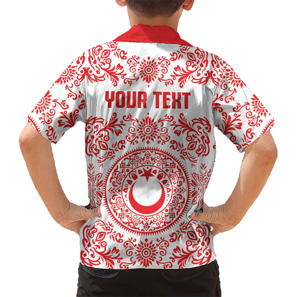 Custom World Football 2026 Turkey Hawaiian Shirt Crescent Stars Ottoman Baroque Red Version