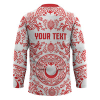 Custom World Football 2026 Turkey Hockey Jersey Crescent Stars Ottoman Baroque Red Version