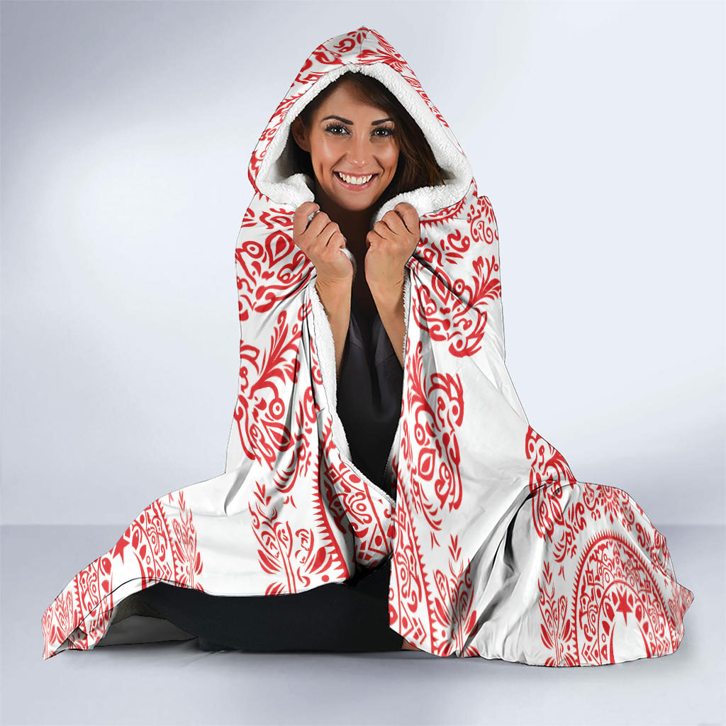 World Football 2026 Turkey Hooded Blanket Crescent Stars Ottoman Baroque Red Version