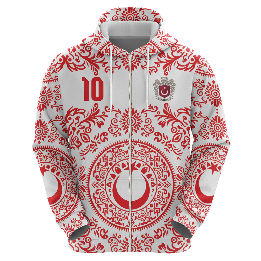 Custom World Football 2026 Turkey Hoodie Crescent Stars Ottoman Baroque Red Version