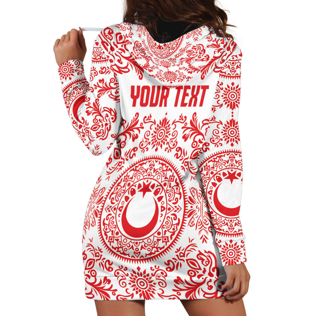 Custom World Football 2026 Turkey Hoodie Dress Crescent Stars Ottoman Baroque Red Version