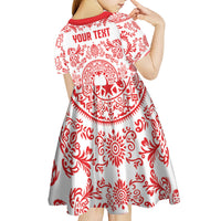 Custom World Football 2026 Turkey Kid Short Sleeve Dress Crescent Stars Ottoman Baroque Red Version