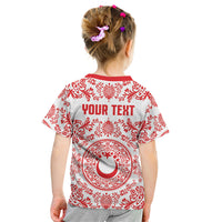 Custom World Football 2026 Turkey Kid T Shirt Crescent Stars Ottoman Baroque Red Version