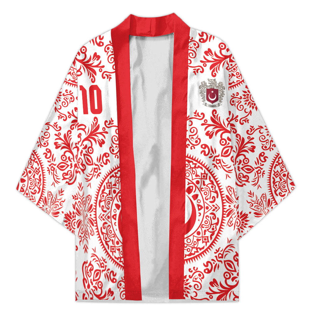 Custom World Football 2026 Turkey Kimono Crescent Stars Ottoman Baroque Red Version