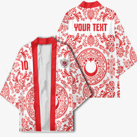 Custom World Football 2026 Turkey Kimono Crescent Stars Ottoman Baroque Red Version
