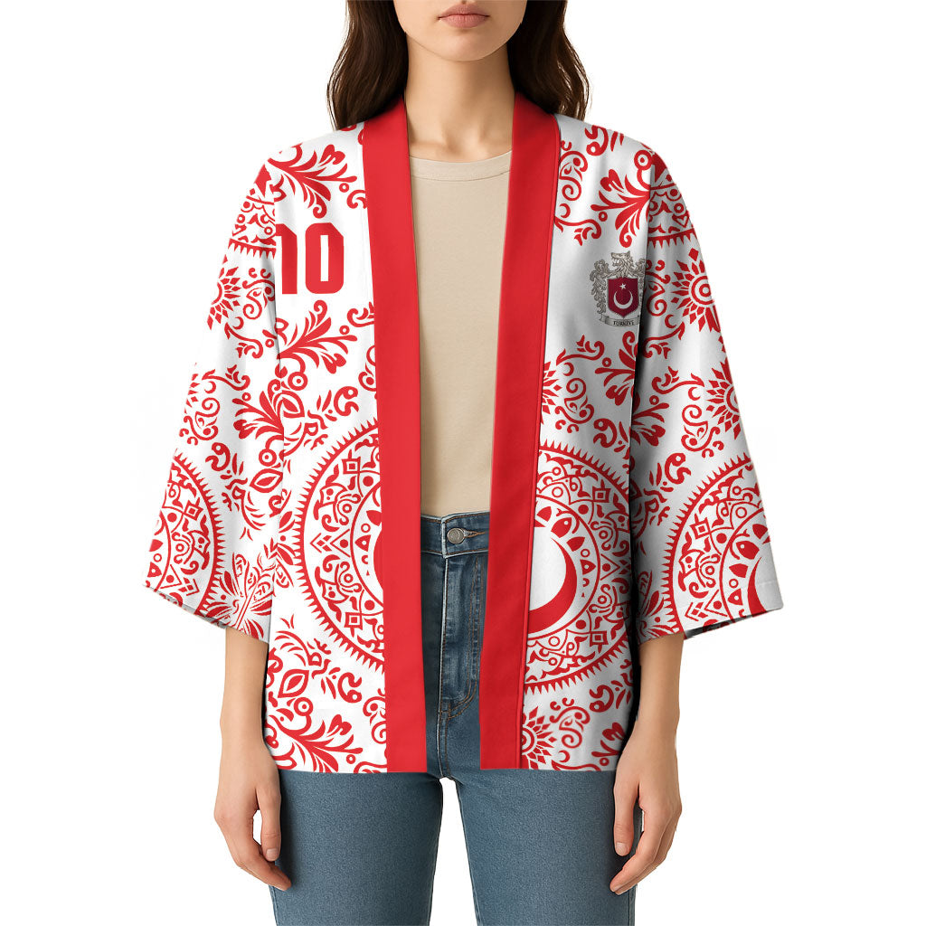 Custom World Football 2026 Turkey Kimono Crescent Stars Ottoman Baroque Red Version