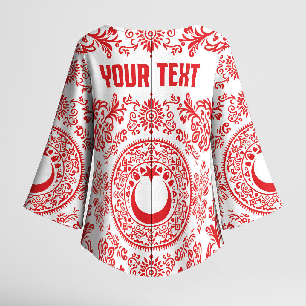 Custom World Football 2026 Turkey Kimono Sleeve Blouse Crescent Stars Ottoman Baroque Red Version