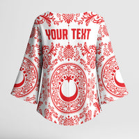 Custom World Football 2026 Turkey Kimono Sleeve Blouse Crescent Stars Ottoman Baroque Red Version
