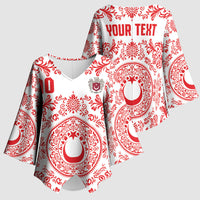 Custom World Football 2026 Turkey Kimono Sleeve Blouse Crescent Stars Ottoman Baroque Red Version