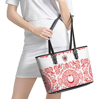 World Football 2026 Turkey Leather Tote Bag Crescent Stars Ottoman Baroque Red Version
