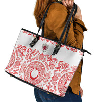 World Football 2026 Turkey Leather Tote Bag Crescent Stars Ottoman Baroque Red Version