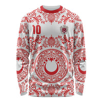 Custom World Football 2026 Turkey Long Sleeve Shirt Crescent Stars Ottoman Baroque Red Version