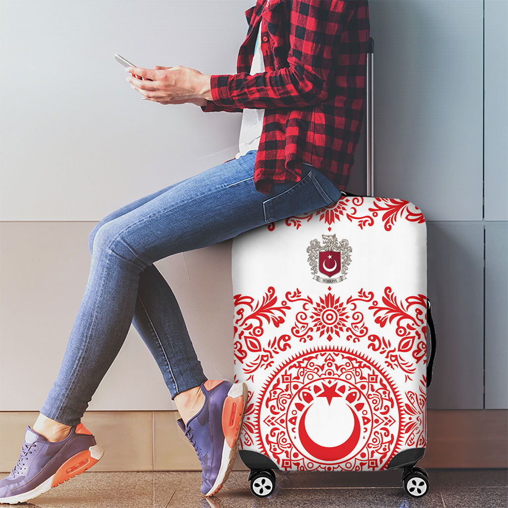 World Football 2026 Turkey Luggage Cover Crescent Stars Ottoman Baroque Red Version