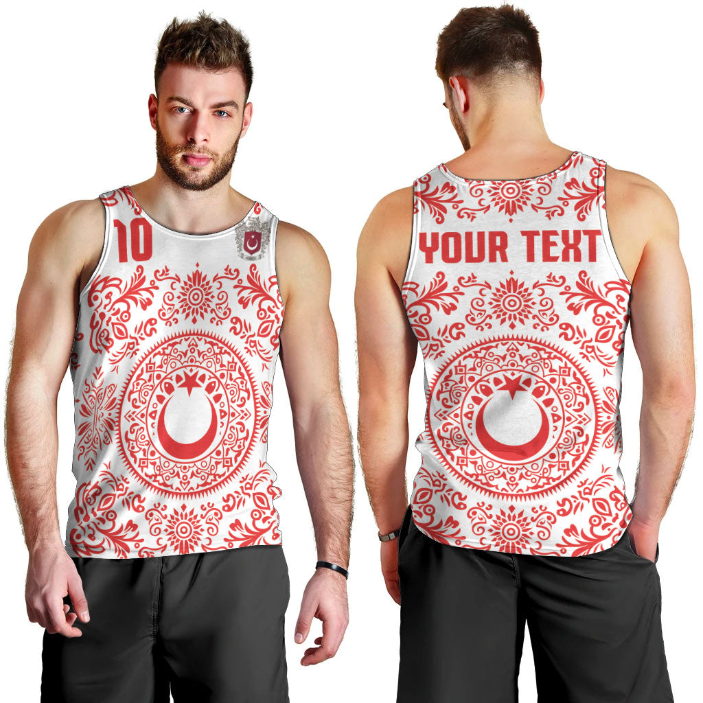Custom World Football 2026 Turkey Men Tank Top Crescent Stars Ottoman Baroque Red Version
