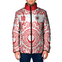 Custom World Football 2026 Turkey Padded Jacket Crescent Stars Ottoman Baroque Red Version