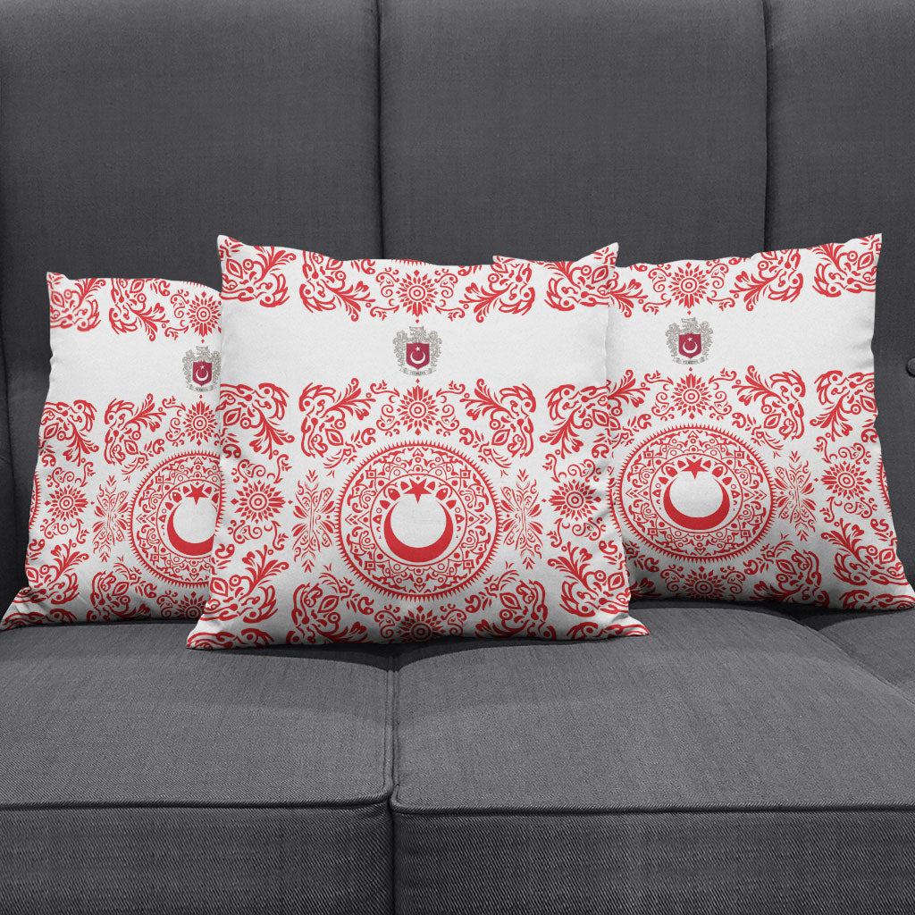 World Football 2026 Turkey Pillow Cover Crescent Stars Ottoman Baroque Red Version