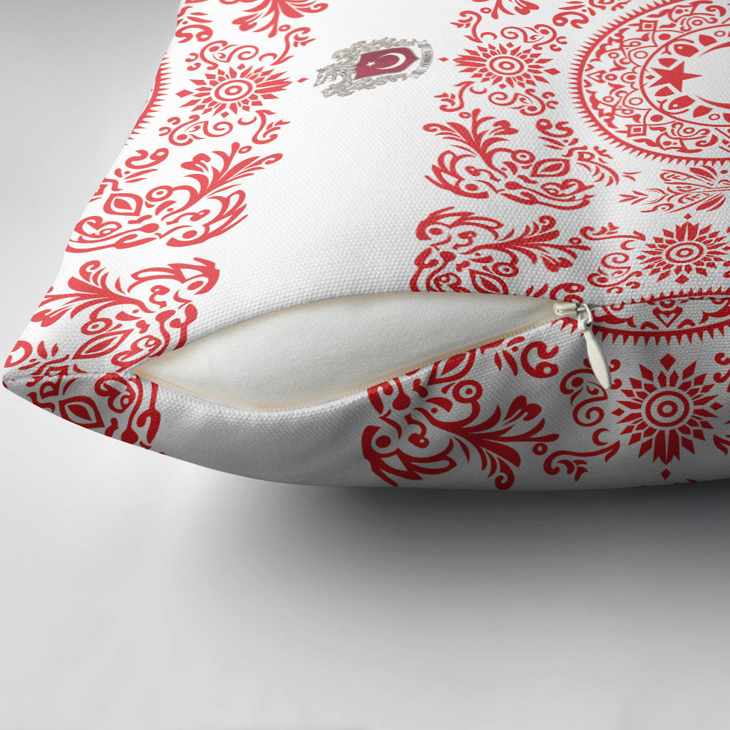 World Football 2026 Turkey Pillow Cover Crescent Stars Ottoman Baroque Red Version
