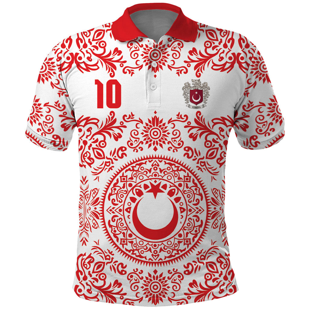 Custom World Football 2026 Turkey Polo Shirt Crescent Stars Ottoman Baroque Red Version