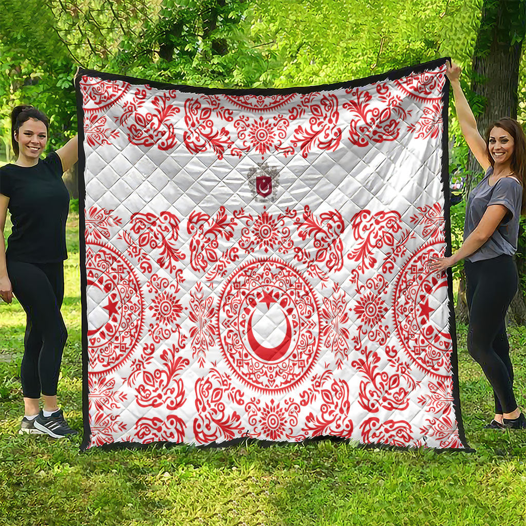World Football 2026 Turkey Quilt Crescent Stars Ottoman Baroque Red Version