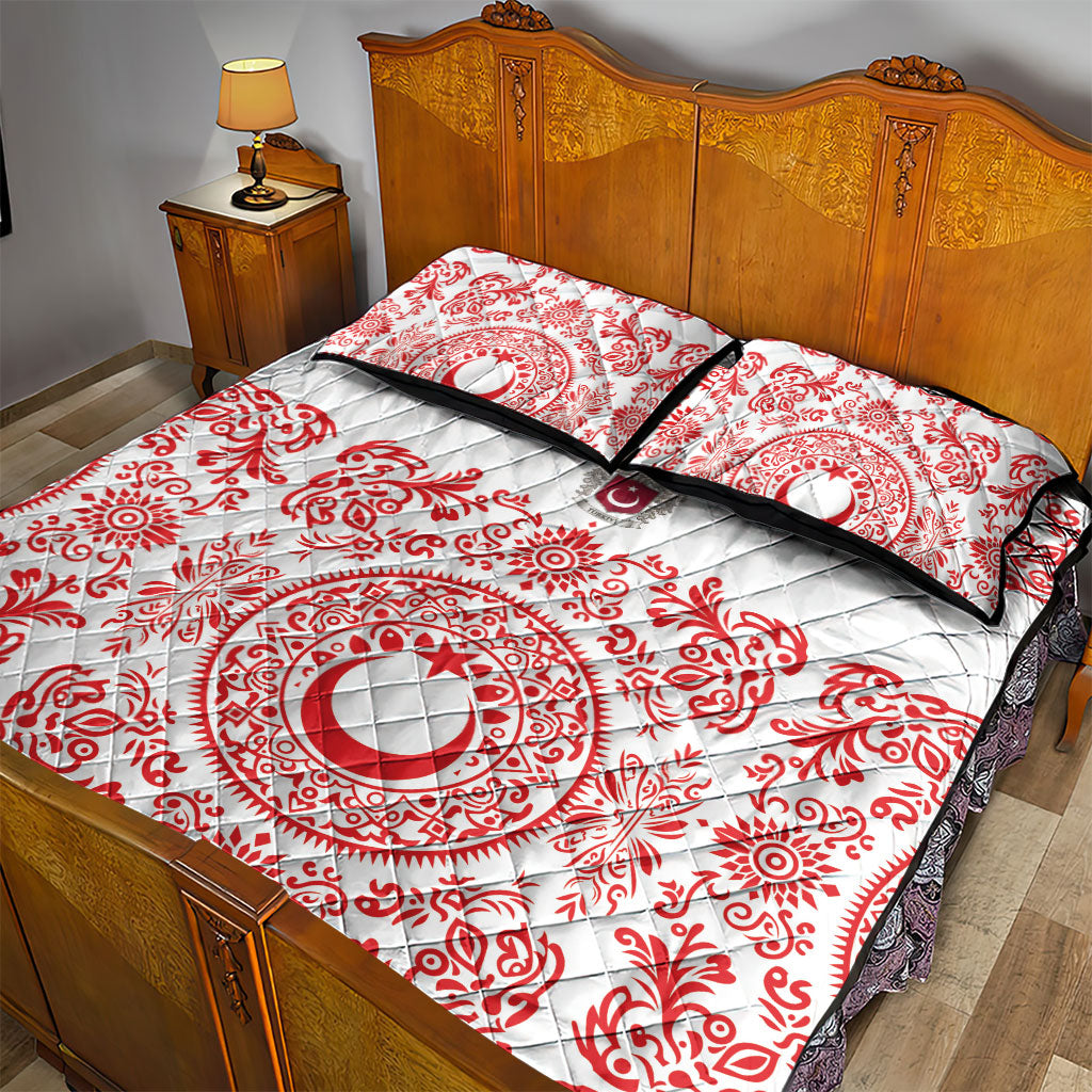 World Football 2026 Turkey Quilt Bed Set Crescent Stars Ottoman Baroque Red Version
