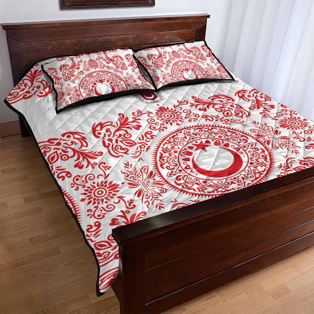 World Football 2026 Turkey Quilt Bed Set Crescent Stars Ottoman Baroque Red Version