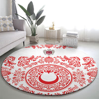 World Football 2026 Turkey Round Carpet Crescent Stars Ottoman Baroque Red Version