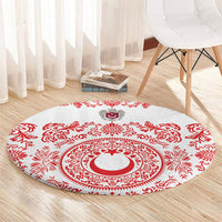 World Football 2026 Turkey Round Carpet Crescent Stars Ottoman Baroque Red Version