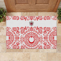 World Football 2026 Turkey Rubber Doormat Crescent Stars Ottoman Baroque Red Version