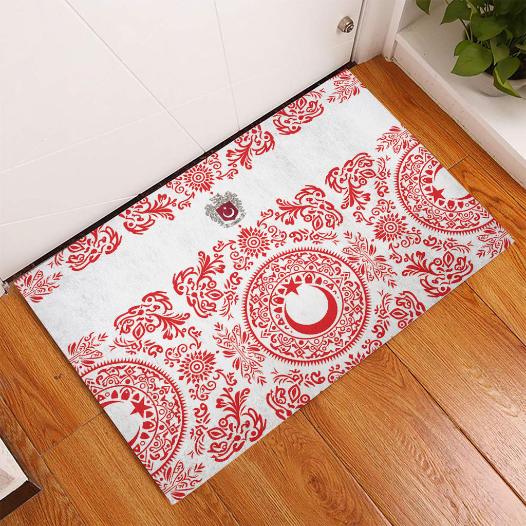 World Football 2026 Turkey Rubber Doormat Crescent Stars Ottoman Baroque Red Version