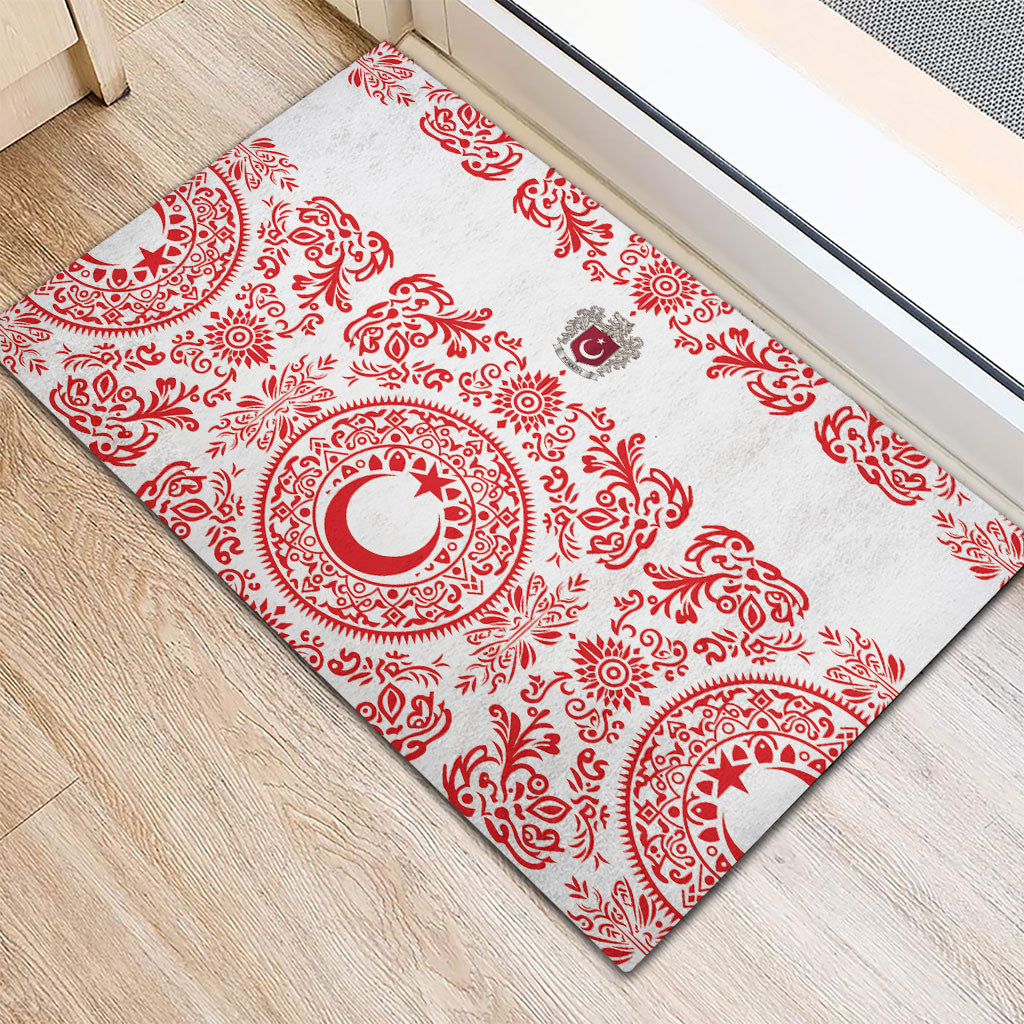 World Football 2026 Turkey Rubber Doormat Crescent Stars Ottoman Baroque Red Version