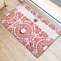 World Football 2026 Turkey Rubber Doormat Crescent Stars Ottoman Baroque Red Version