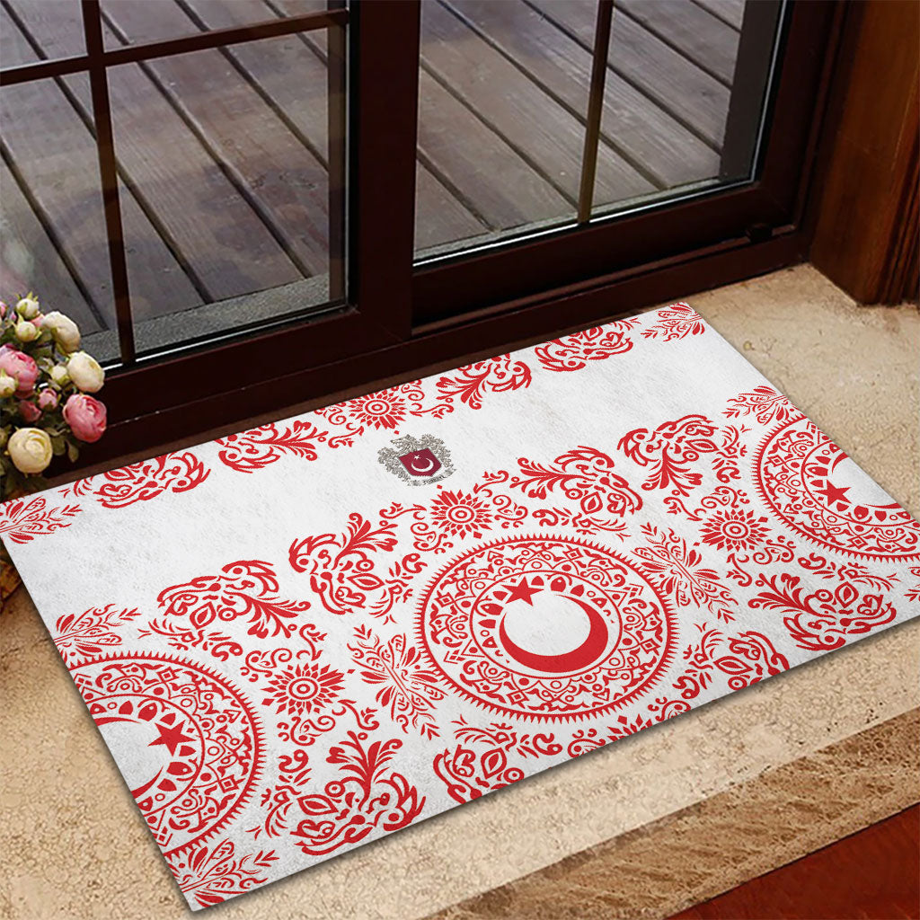 World Football 2026 Turkey Rubber Doormat Crescent Stars Ottoman Baroque Red Version