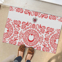 World Football 2026 Turkey Rubber Doormat Crescent Stars Ottoman Baroque Red Version