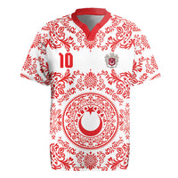 Custom World Football 2026 Turkey Rugby Jersey Crescent Stars Ottoman Baroque Red Version