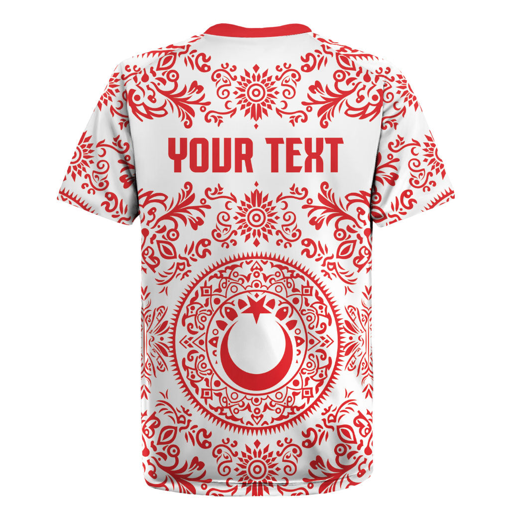 Custom World Football 2026 Turkey Rugby Jersey Crescent Stars Ottoman Baroque Red Version