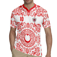 Custom World Football 2026 Turkey Rugby Jersey Crescent Stars Ottoman Baroque Red Version