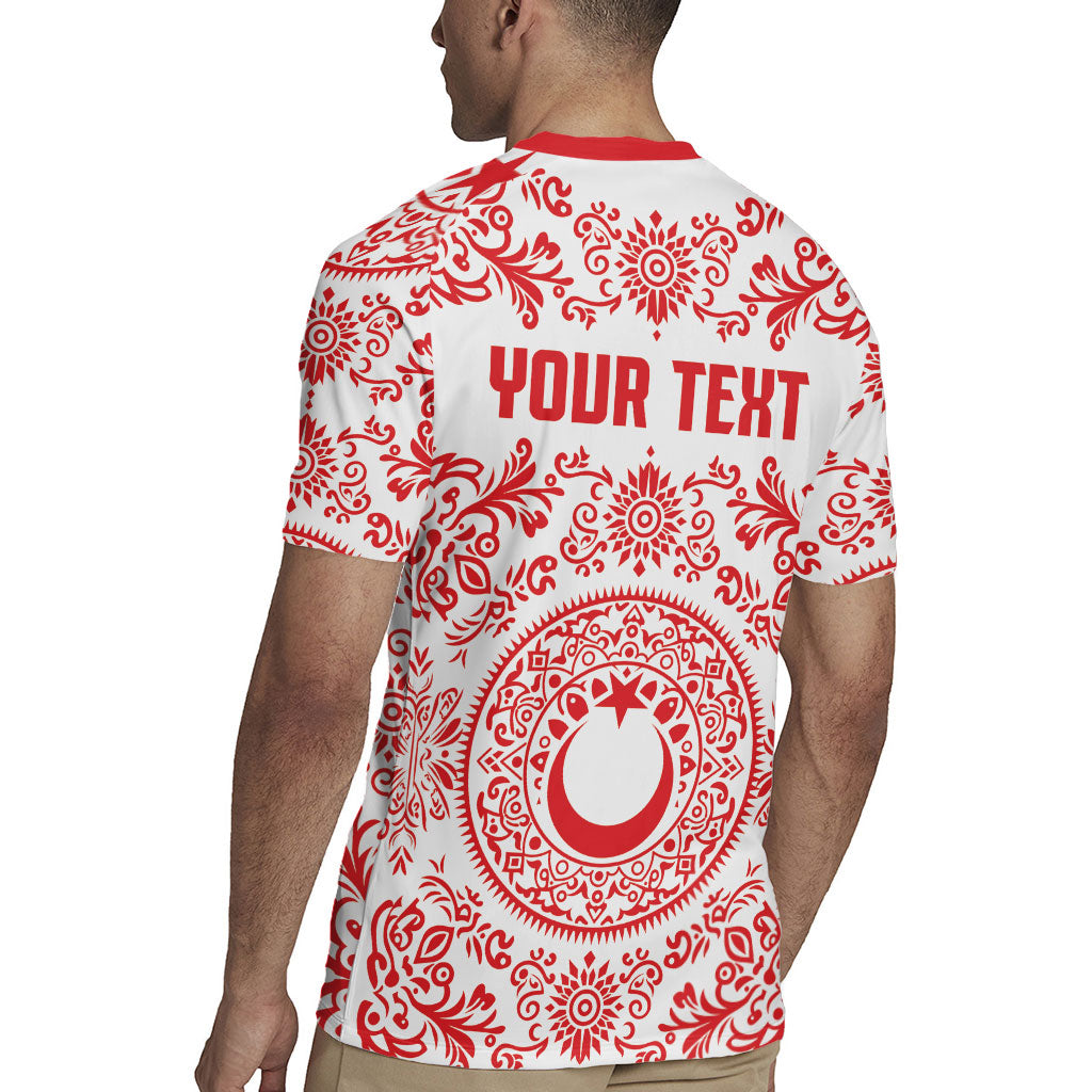 Custom World Football 2026 Turkey Rugby Jersey Crescent Stars Ottoman Baroque Red Version